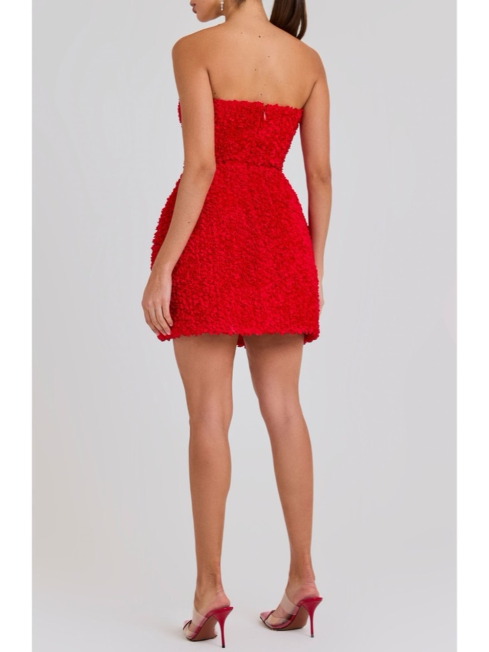 Nadine Merabi Maisy 3d Tulip Floral Strapless Mini Dress Size 8 Like New — image 5 of 8